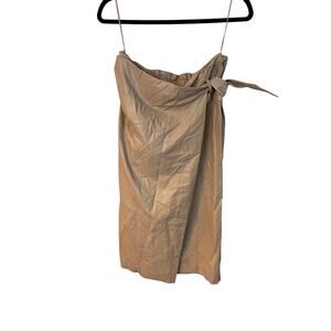 Elizabeth & James Beige Faux Leather Pencil Skirt Large